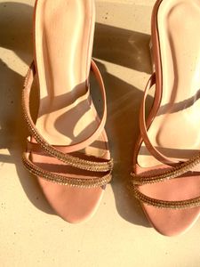 Sparkly Strappy Pink Heels