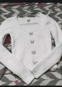 White Butterfly Sweater