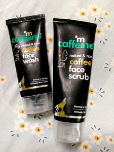mCaffeine naked n raw Coffee Face Wash & Scrub Set