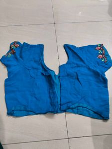 Vibrant Blue Embroidered Blouse
