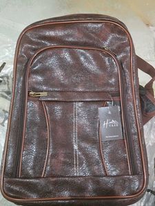 Classic Brown Faux Leather Backpack