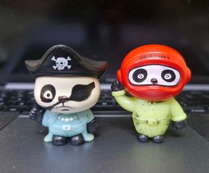 Racer and Pirate panda combo
