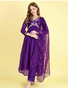 Elegant Purple Kurta Set with Dupatta