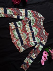 Quilted Paisley Print Jacket
