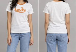 Levi's White Orange Ringer T-Shirt