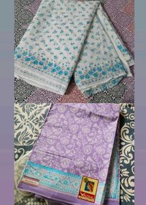 Combo of 2 Beautiful Floral Print Saree✨🤍💜