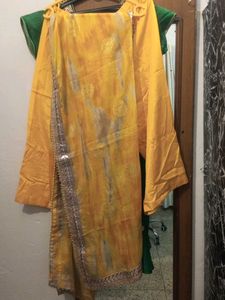 Green Embroidered Kurta Set with dupatta