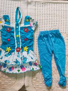 Girls Blue Top And Legging