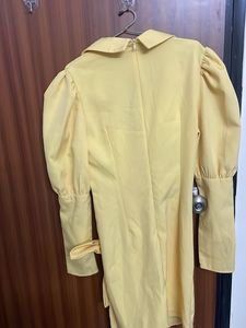 Chic Yellow Blazer Dress