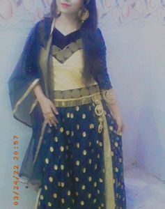 Black & Golden Heavy Net Velvet Lehanga