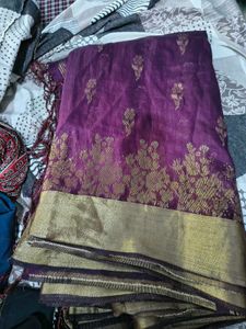 Exquisite Purple Silk Saree