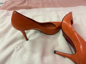 Stylish Orange Patent Heels