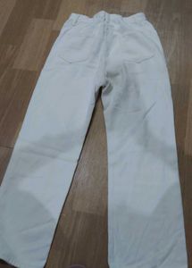 Cream Wide Leg Jeans