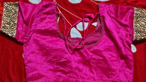 Pink &amp; Gold Embellished Blouse