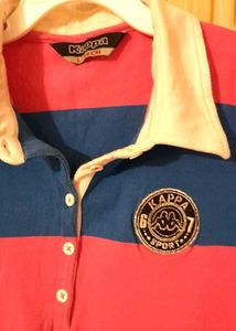 Striped Rugby Style Polo Shirt