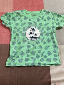 Kids Green Tropical Print T-Shirt