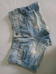 Distressed Denim Shorts