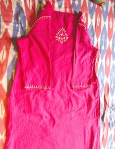 Embroidered Pink Kurta