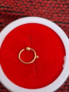 Dainty Gold Nose Hoop with Diamond Accent