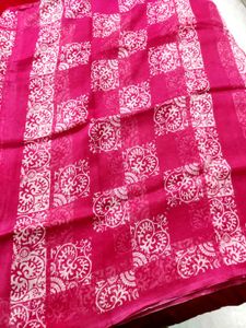 Pink Patterned Cotton Saree 🌸( Kota) 🌸