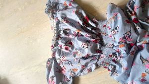 Light Blue Floral Smocked Dress