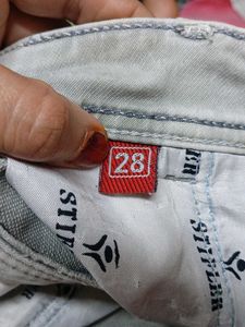 Light Wash Slim Fit Trousers