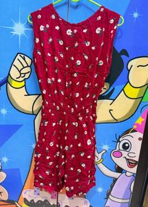 Chic Floral Red Jumpsuit