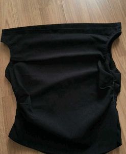 Chic Black Off-Shoulder Ruched Top