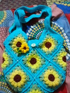 sunflower crochet bag