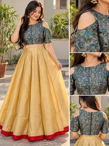 Golden Silk Lahenga and Blouse