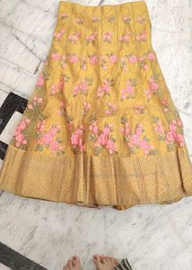 for haldi bride Yellow Floral Lehenga Choli set