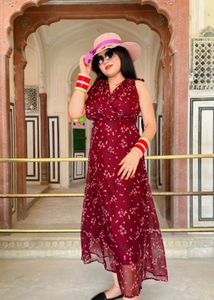 Stylish Floral Print Maxi Dress