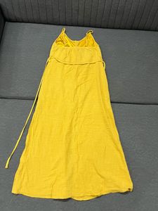 Mustard Yellow Button Front Maxi Dress