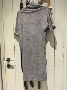 Grey Button-Up Drape Neck coat