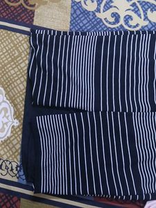 black dress with white stripes