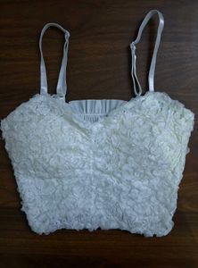 White Lace Crop Top