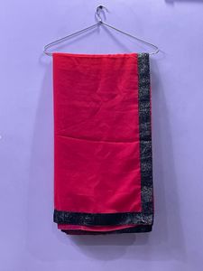 Elegant Red Saree with Embellished Border