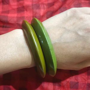 Set of 2 Olive/Green Bangles