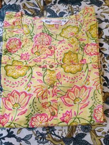 Vibrant Yellow Floral Print Kurta