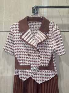 Vintage Inspired Brown &amp; White A-Line Dress