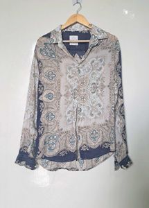 Stylish Paisley Print Button-Down Shirt