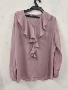 Chic Ruffled V-Neck Blouse