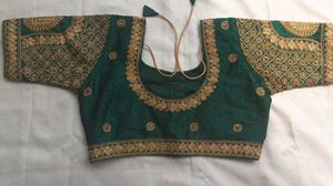 Bridal Blouse, Embroidered Green Blouse, Festive,