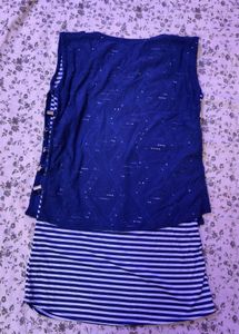 Blue Layered Star Top