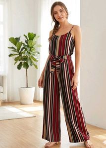 Striped Wide Leg Jumpsuit