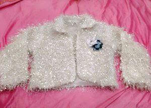 White furryCropped Jacket