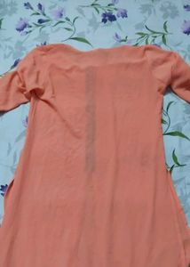 Orange Kurta with Zipper Detail