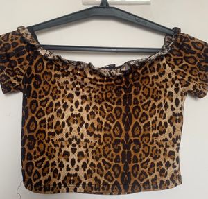 Shein Leopard Print Crop Top
