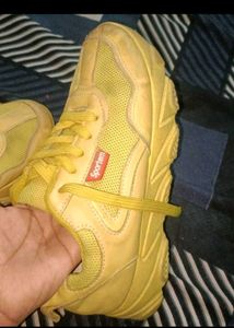 Yellow Lace-Up Sneakers