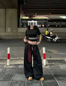 Black Brooklyn Graphic Crop Top